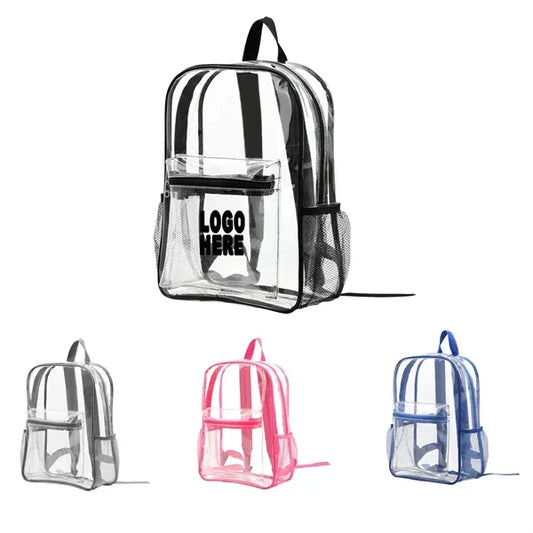 PVC Transparent Backpack With Adjustable Dual-shoulder Bag