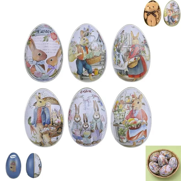 Easter Egg Shape Metal Chocolate Tin Box