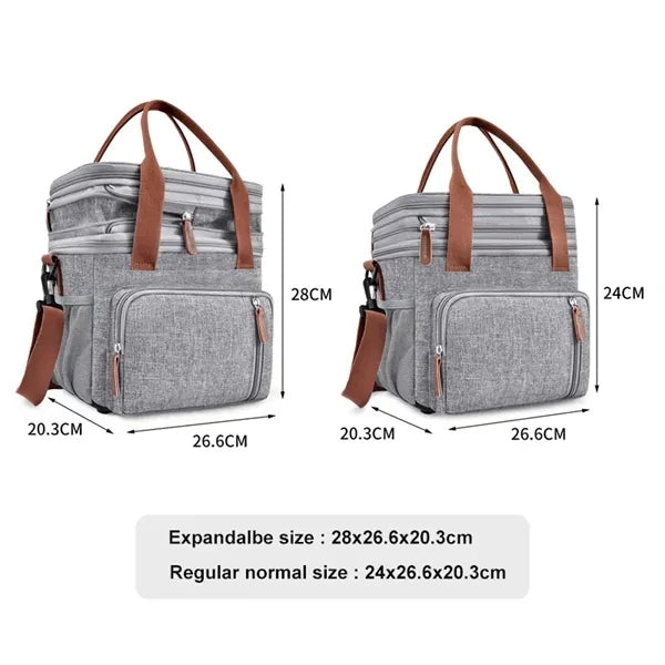 Lunch Bag Big Capacity 2 layers For Outdoor and Office