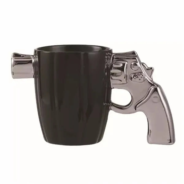 3D Revolver Handle Ceramic Mug Unique Coffee Cup