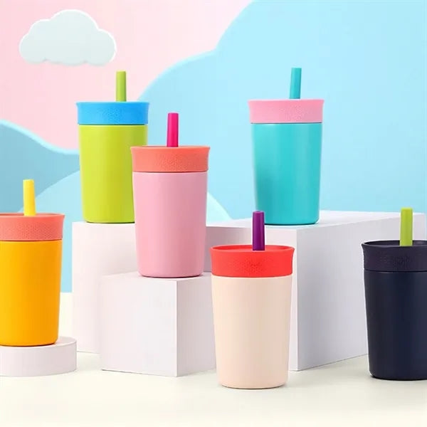 12oz. Stainless Steel Straw Tumbler Portable Coffee Cup