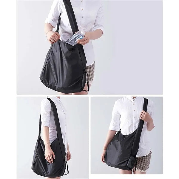 Foldable Portable Nylon Roll Up Shopping Bag with Small Case
