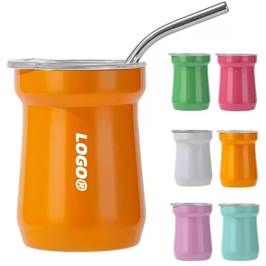 5oz. Mini Stainless Steel Tumbler with Straw Insulated