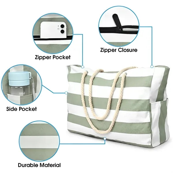 Logo Large Beach Tote for Resorts Hotels Promo