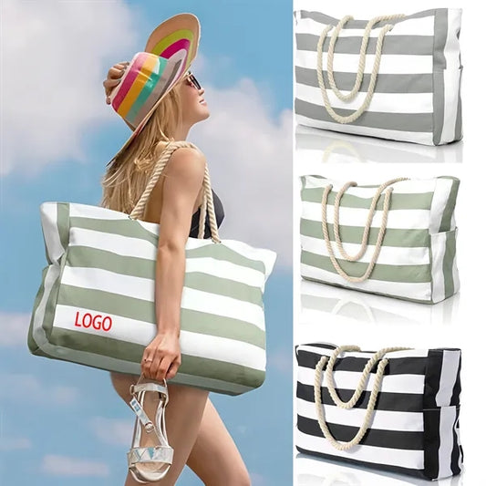 Logo Large Beach Tote for Resorts Hotels Promo