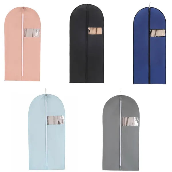 Dustproof Garment Suit Bags with Clear Window and Zipper