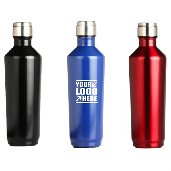 17 OZ. Double Wall Wine Bottle Shape Water Flask