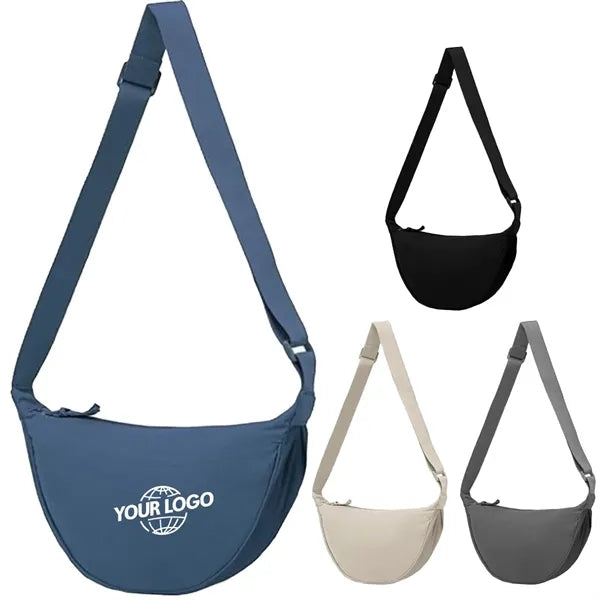 Nylon Shoulder Crossbody Bag with Adjustable Strap and Zip"