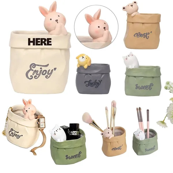 Vintage Faux Paper Bag Creative Small Flower Pot