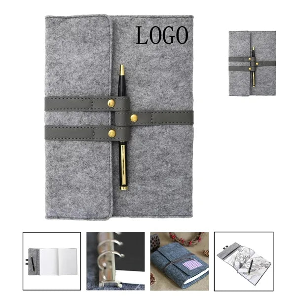 Gray Snap Closure Lined Notebook