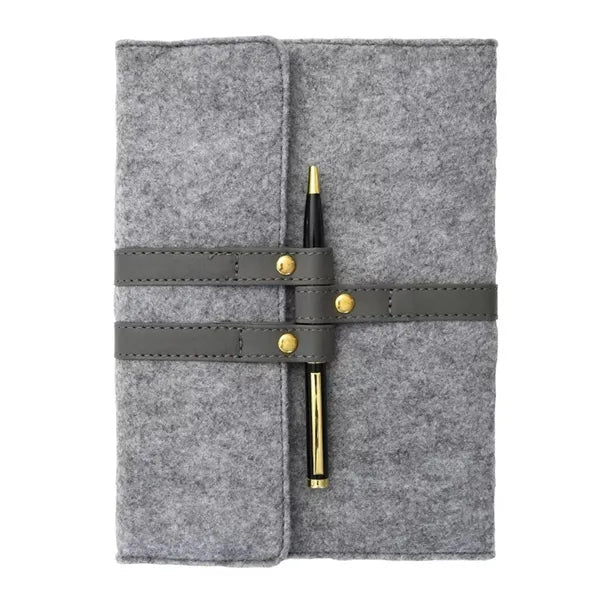 Gray Snap Closure Lined Notebook