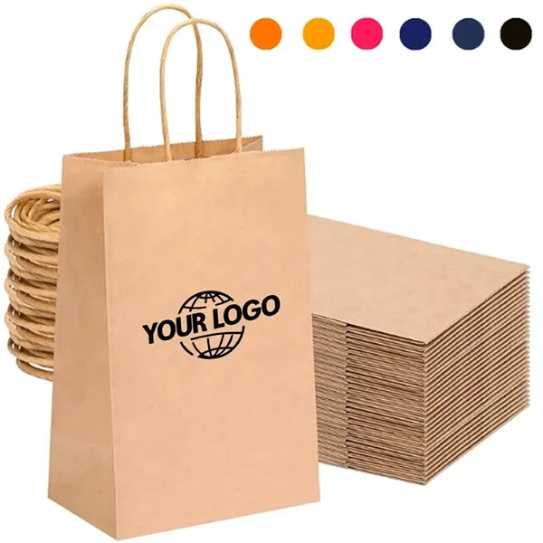 Kraft Brown Paper Shopping Party Gift Bags With Handles