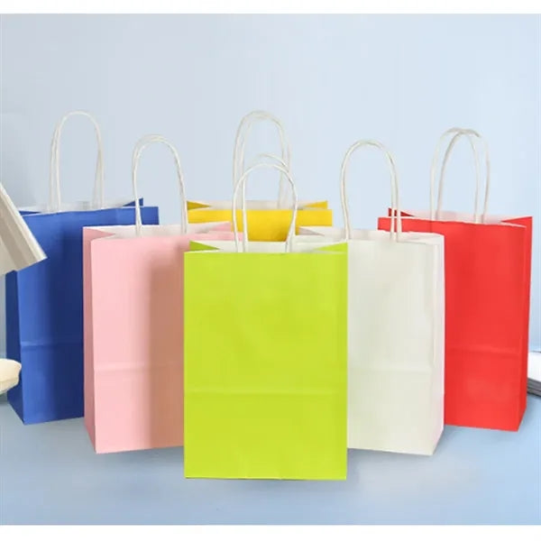 Kraft Brown Paper Shopping Party Gift Bags With Handles
