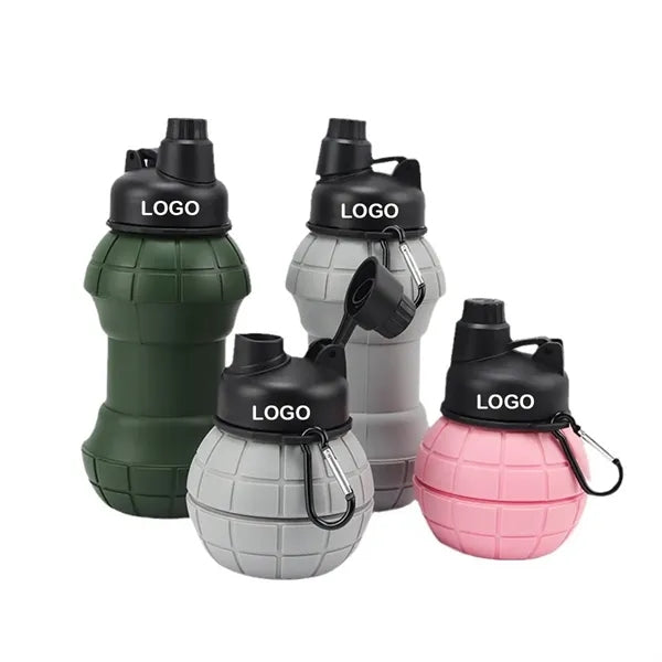 Collapsible Grenade-Shaped Silicone Water Bottle