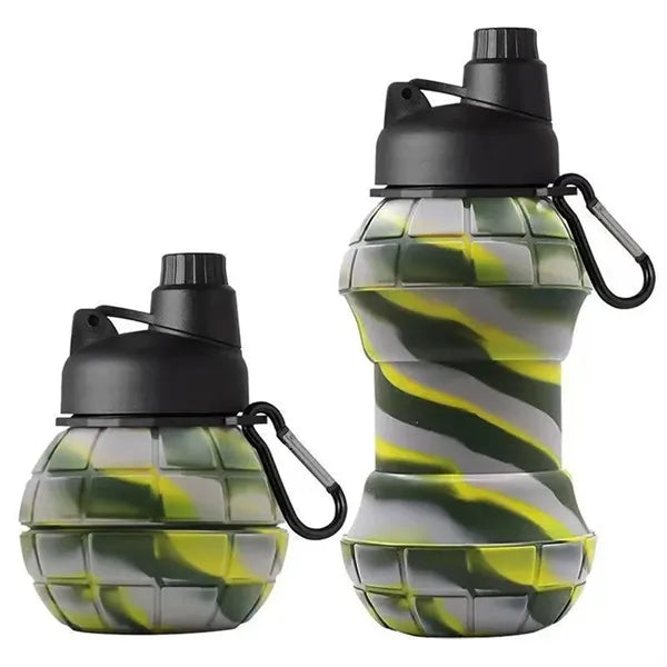 Collapsible Grenade-Shaped Silicone Water Bottle