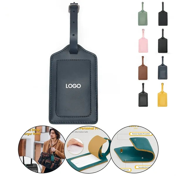 Leather Luggage Tag Set 2.76" x 7.48"