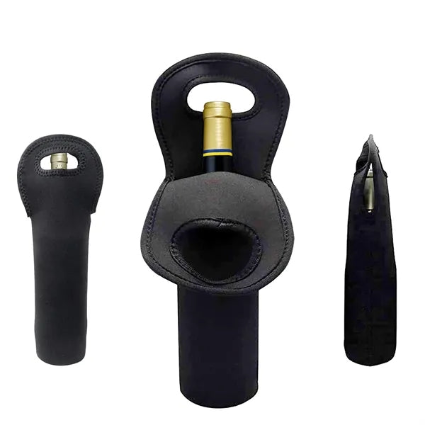 Neoprene Single Bottle Wine Tote Bag