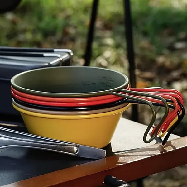10oz Multicolor Camping Sierra bowl w/ handle