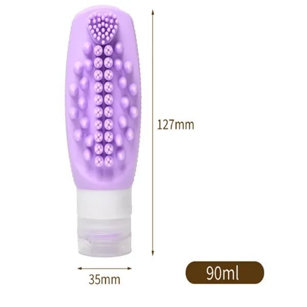 3Oz Silicone Travel Bottle With Massage Brush