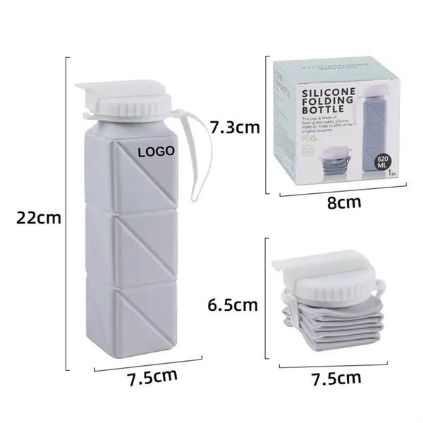 20oz Collapsible Outdoor Silicone Water Bottle