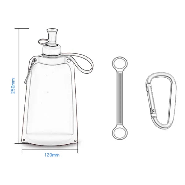 Silicone Portable Folding Water Bag 550Ml