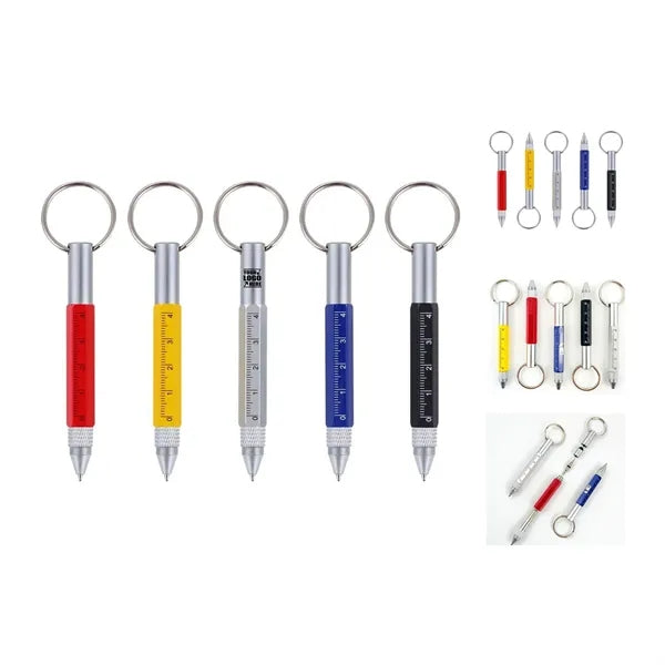 6-in-1 Stylus Tool Pen with Screwdriver, Scale & Keychain