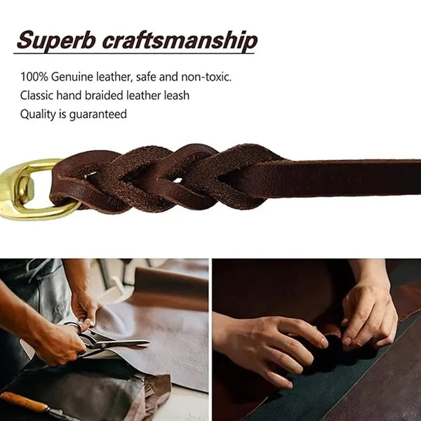 Leather Braided Dog Leash