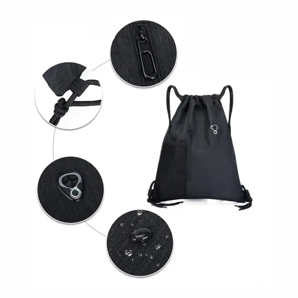 Mesh Pocket Drawstring Backpack