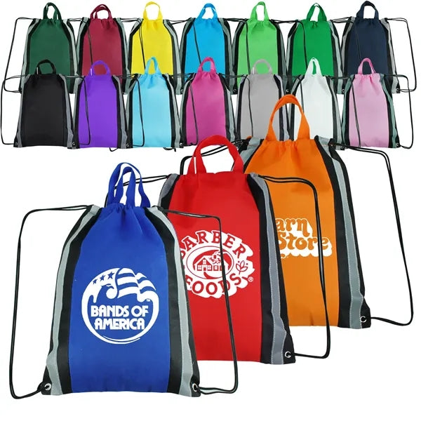 Reflective Safety Drawstring Backpack