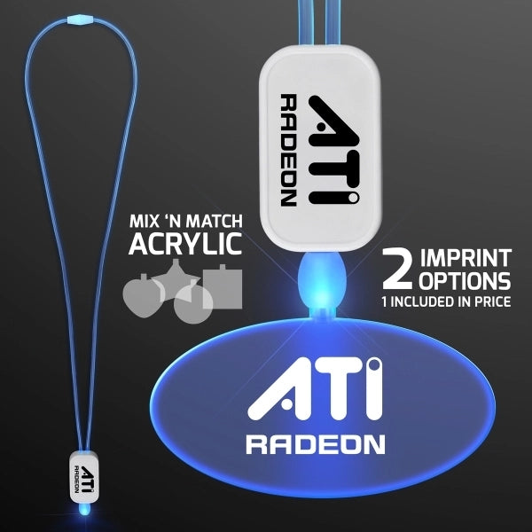 LED Neon Lanyard with Acrylic Oval Pendant