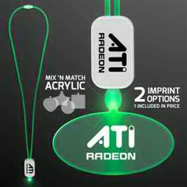 LED Neon Lanyard with Acrylic Oval Pendant