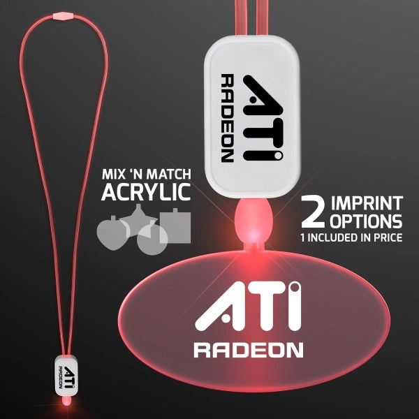 LED Neon Lanyard with Acrylic Oval Pendant