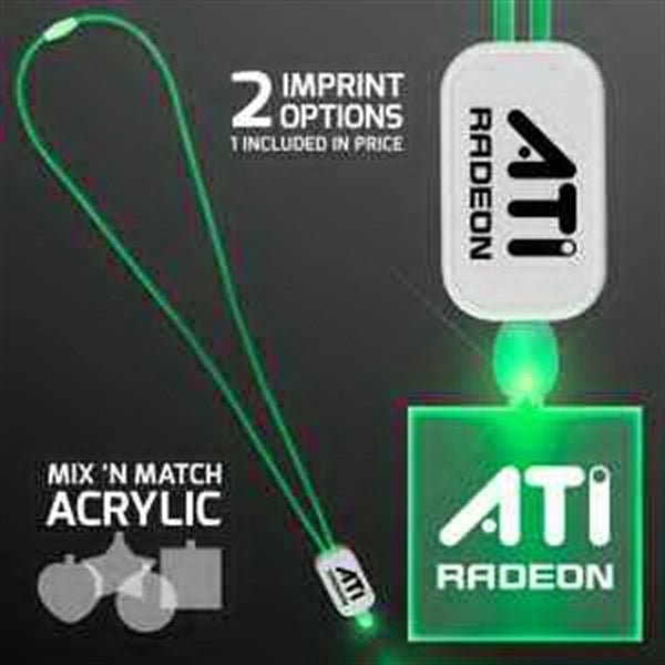 LED Neon Lanyard with Acrylic Square Pendant