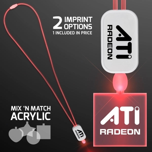 LED Neon Lanyard with Acrylic Square Pendant