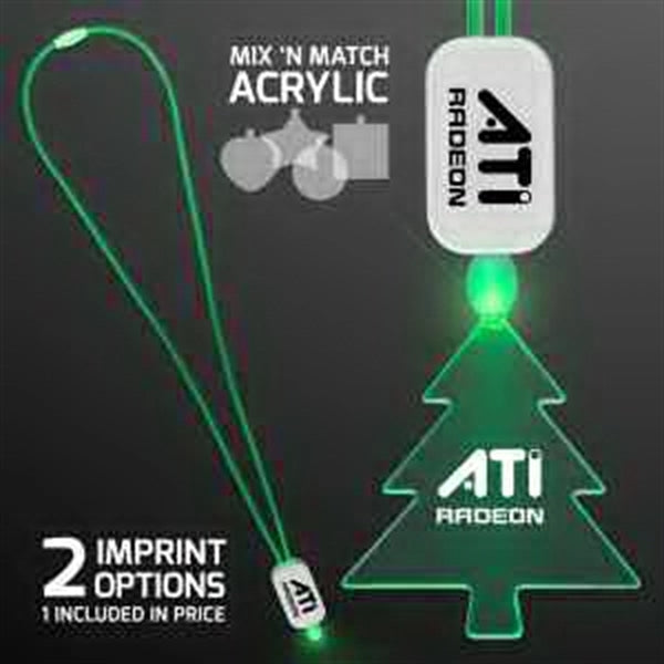 LED Neon Lanyard with Acrylic Tree Pendant