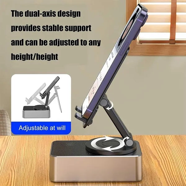 Foldable Cell Phone Stand with Wireless Bluetooth Speaker