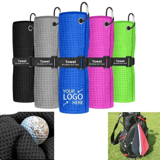 Microfiber Golf Towel with Carabiner Clip And Fasten Strap