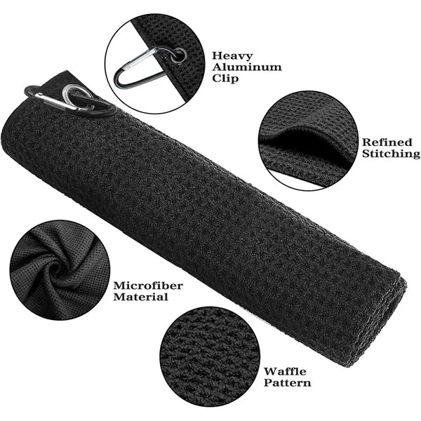 Microfiber Golf Towel with Carabiner Clip And Fasten Strap