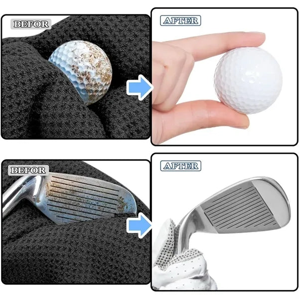 Microfiber Golf Towel with Carabiner Clip And Fasten Strap