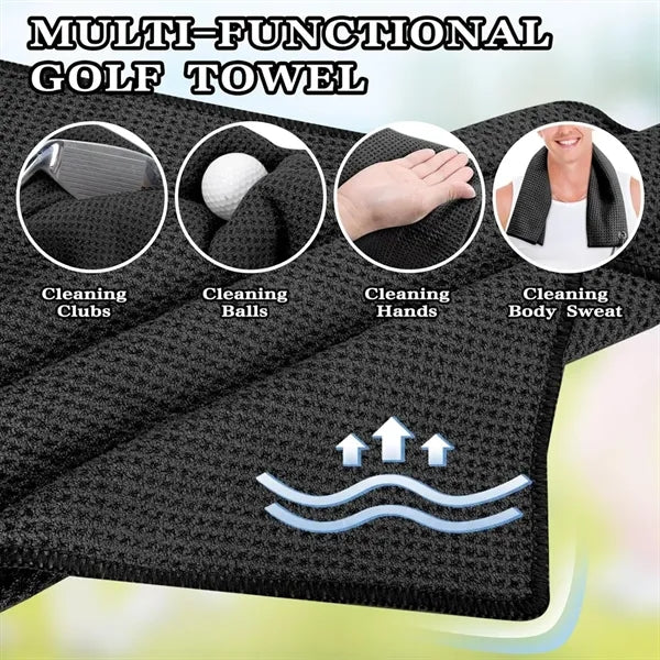 Microfiber Golf Towel with Carabiner Clip And Fasten Strap