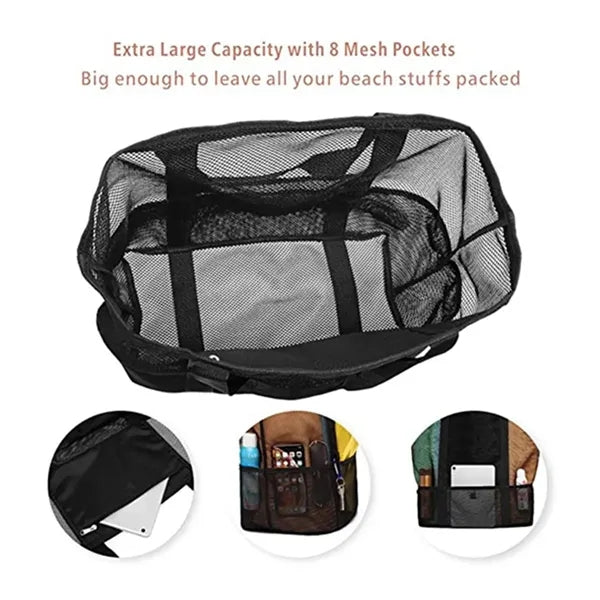 Large Foldable Mesh Beach Swimming Tote Bag