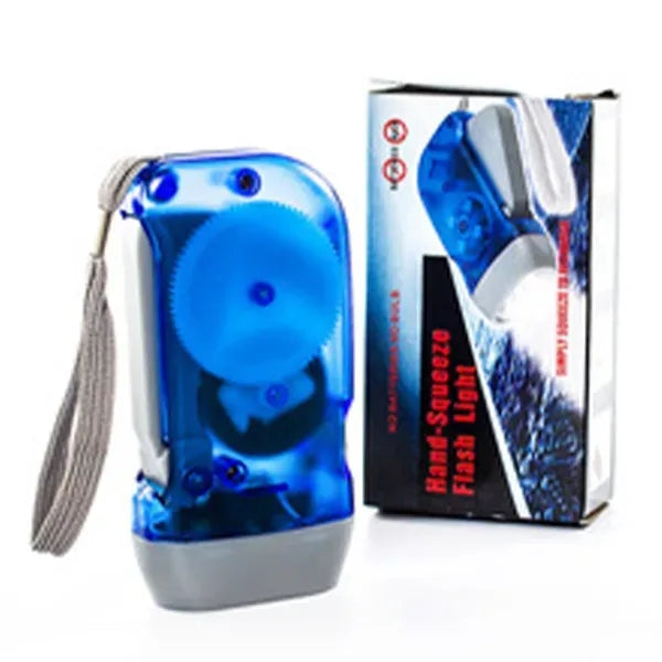 Hand-pinch self-powered flashlight