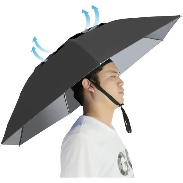 Air vented wind-proof umbrella hat