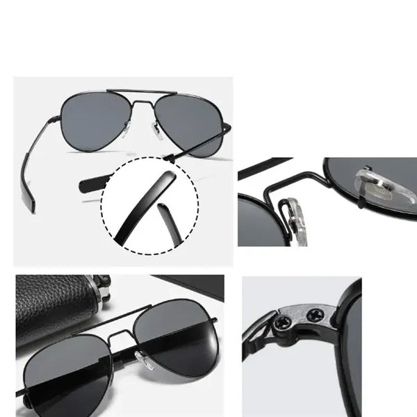 Men's Military Style Polarized Pilot Aviator Sunglasses