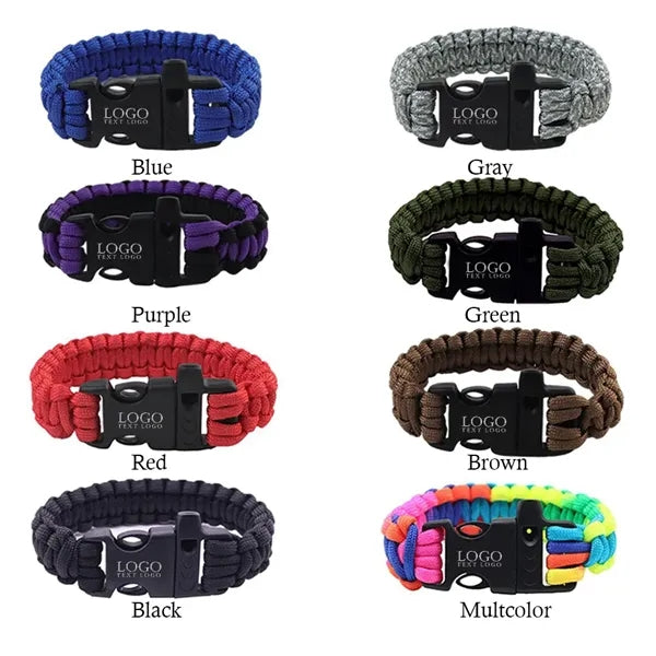 Survival Paracord Bracelet with Whistle