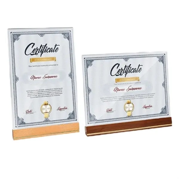 Acrylic Tabletop Certificate Frame A4 Honor Display Stand