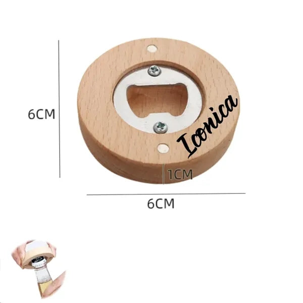 Magnetic Bamboo Beer Bottle Opener