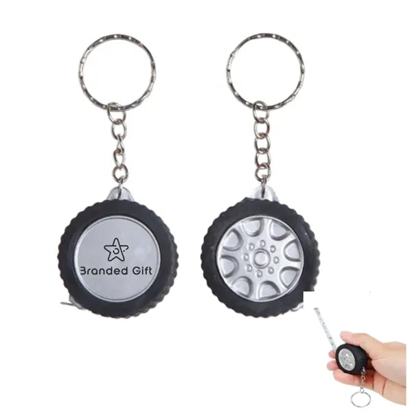 1 Meter Tire Shape Steel Measuring Tape Keychain