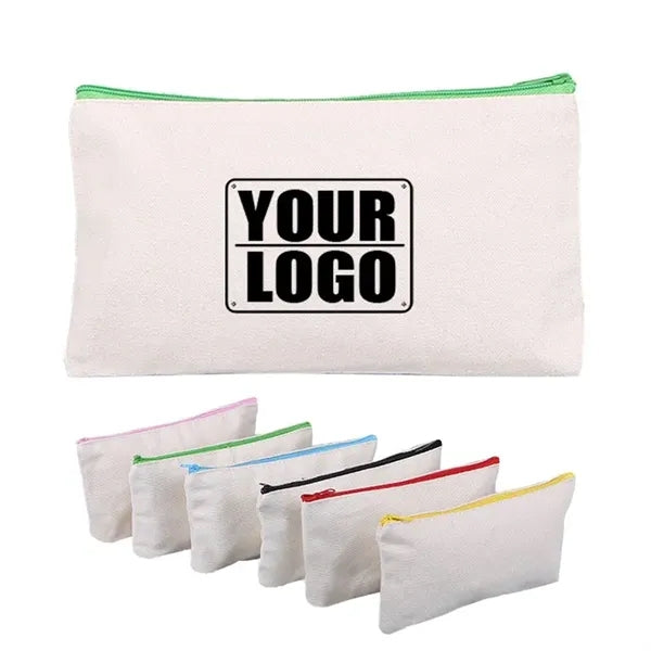 Canvas Pen Pouch With Zipper