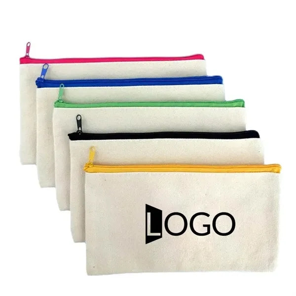 Canvas Pen Pouch With Zipper